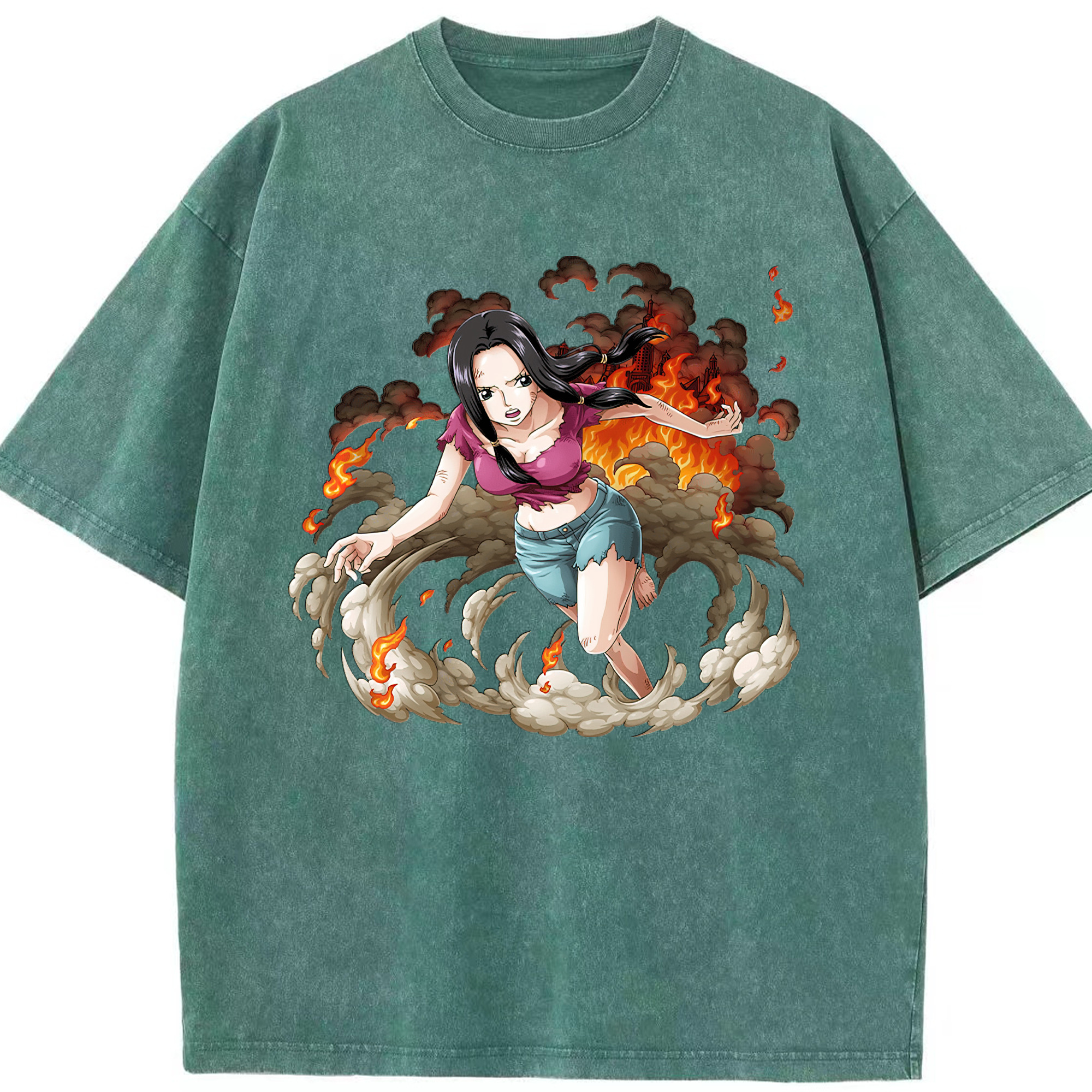 ワンピース ニコ・ロビン ONE PIECE Nico Robin 綿100% ヴィンテージ風 半袖Tシャツ（フロントプリント）